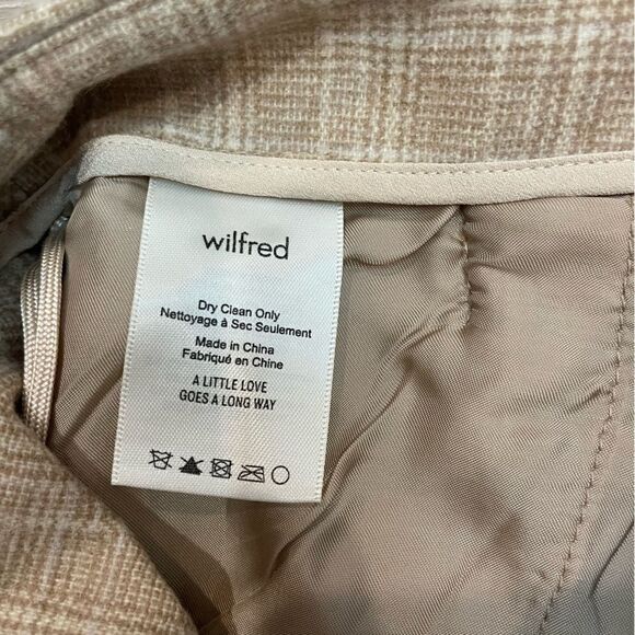 Wilfred High Waist Dress pants Plaid Beige Ankle Crop  Pant Wool Cashmere - Picture 8 of 10